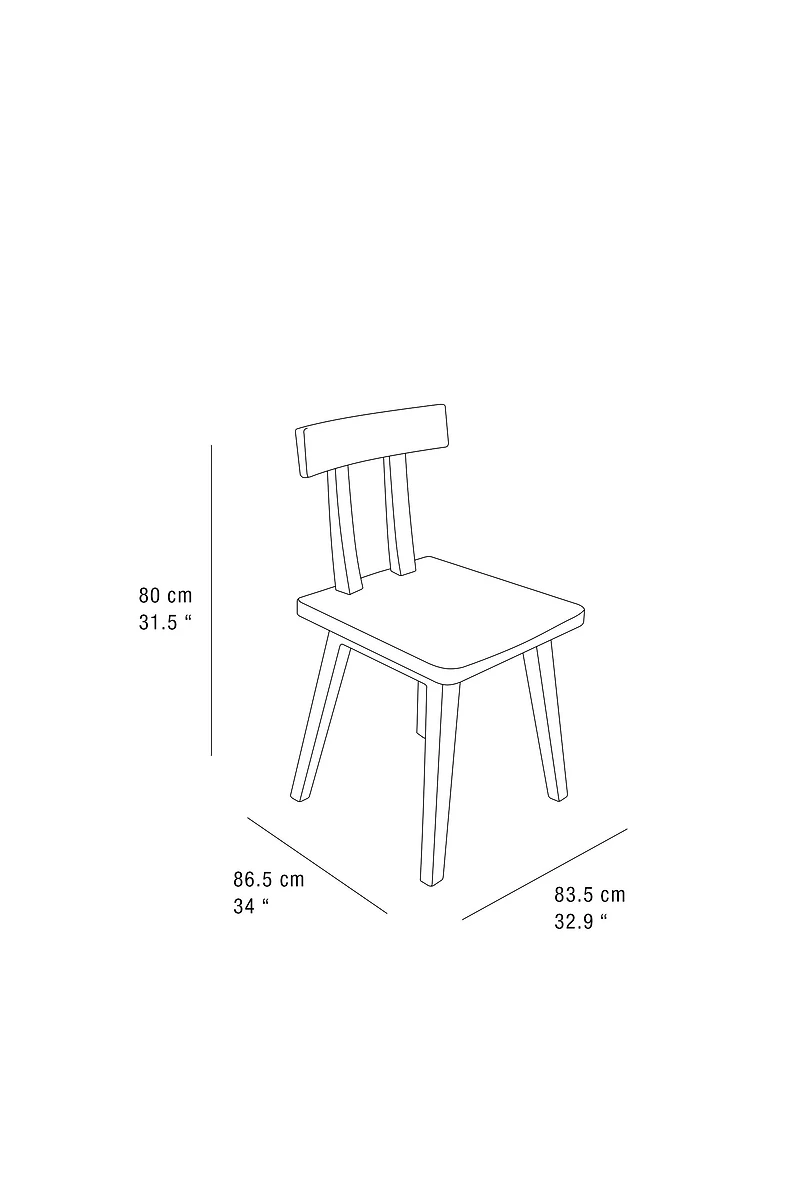 WOODEN CHAIR WITH BACKREST