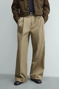PANTALON COUPE LARGE À PLIS
