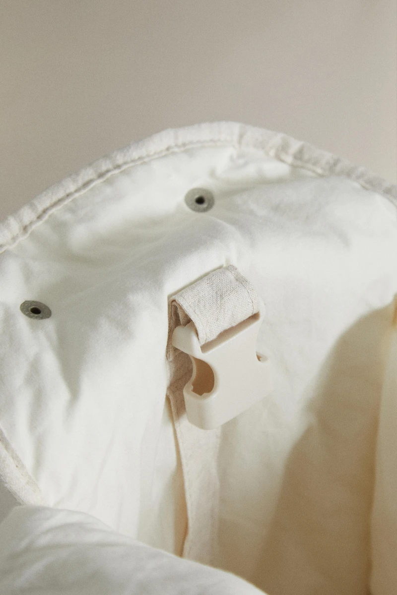 PLAIN LINEN POPLIN DIAPER BAG