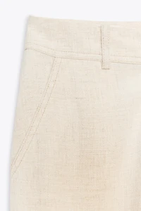 PANTALON DROIT AVEC LIN