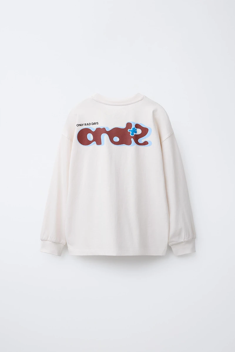 RAISED TEXT PRINT T-SHIRT