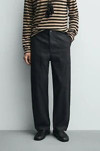 WASHED STRAIGHT FIT PANTS