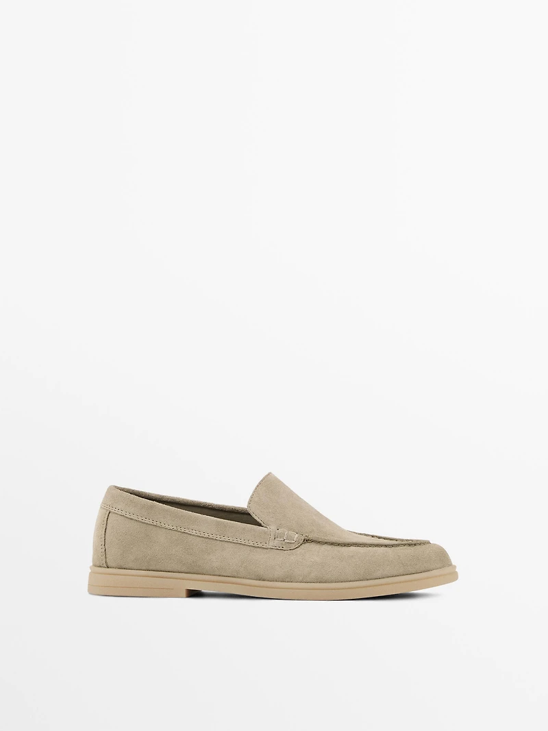 Split leather loafers