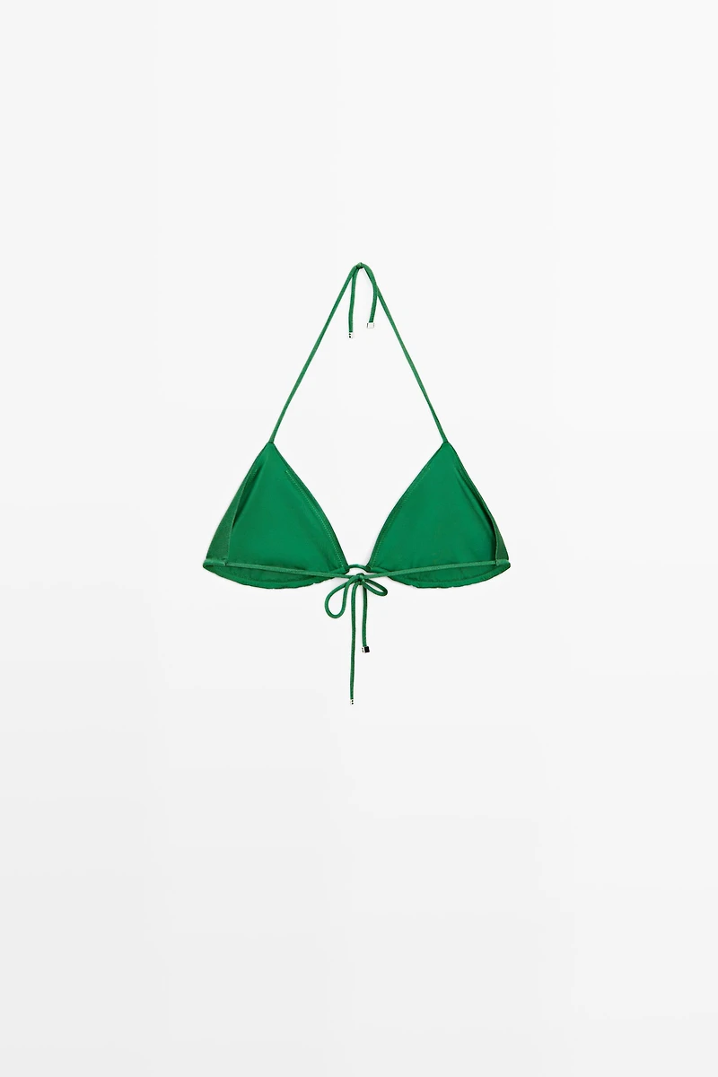 Shiny triangle bikini top