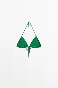Shiny triangle bikini top