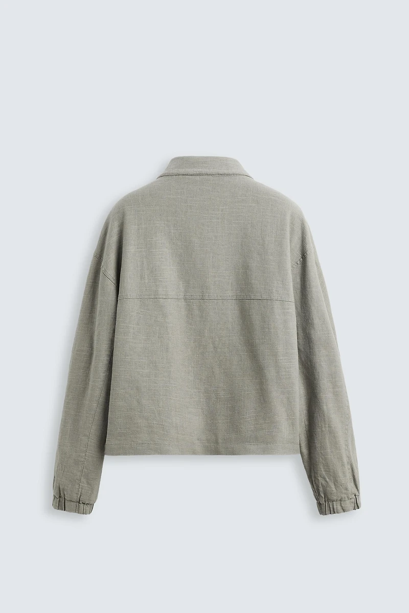 LINEN-COTTON TEXTURED JACKET