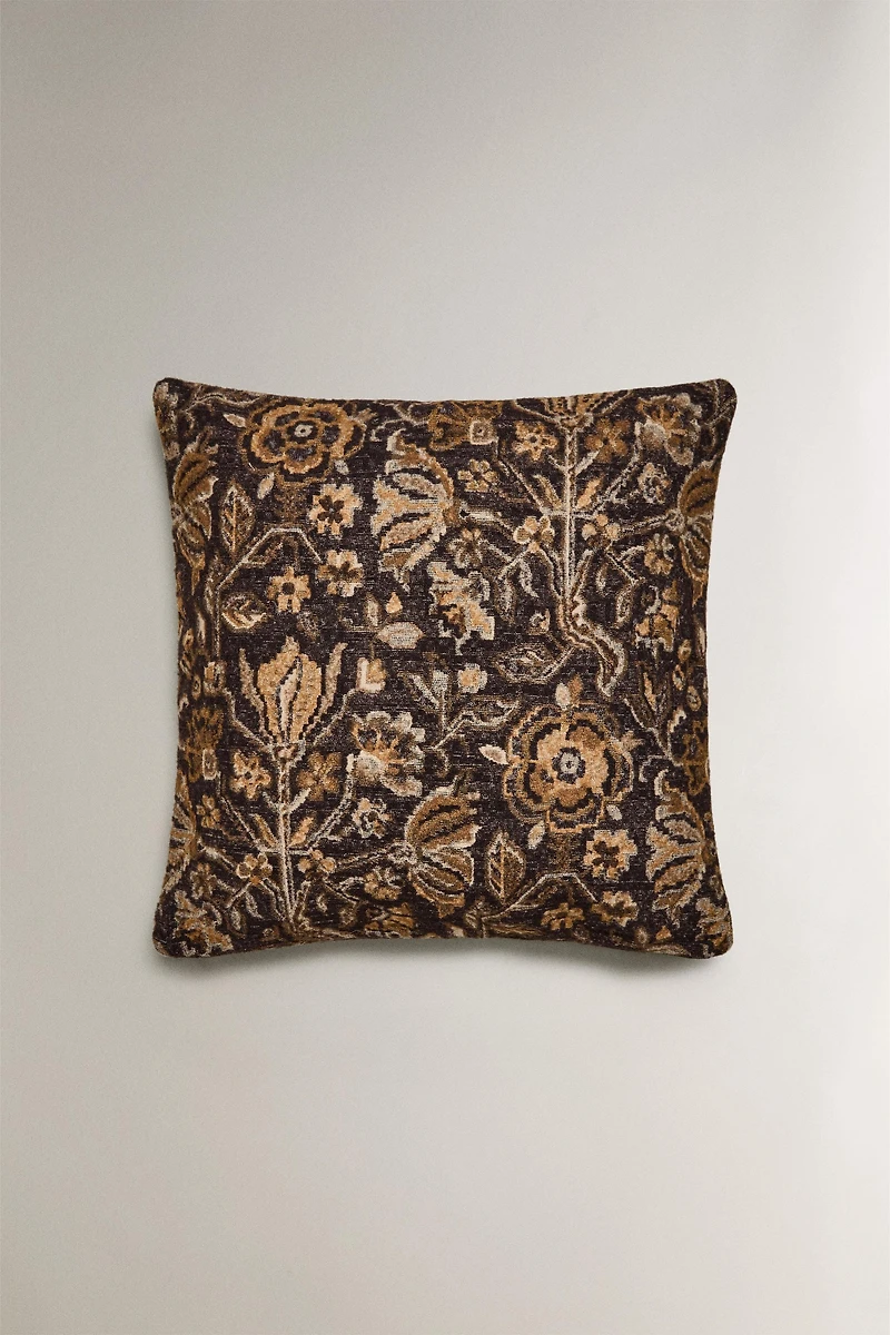 HOUSSE DE COUSSIN LAINE FLORALE