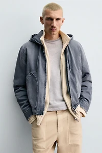WASHED HOODED JACKET