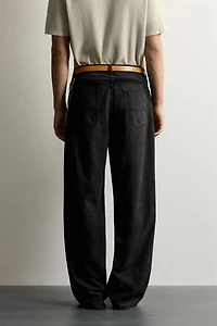 LYOCELL COTTON STRAIGHT FIT TROUSERS