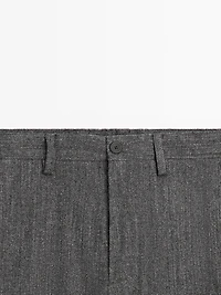 Straight-leg wool blend trousers