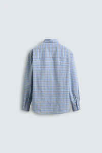 CHEMISE À CARREAUX COL BOUTONNÉ