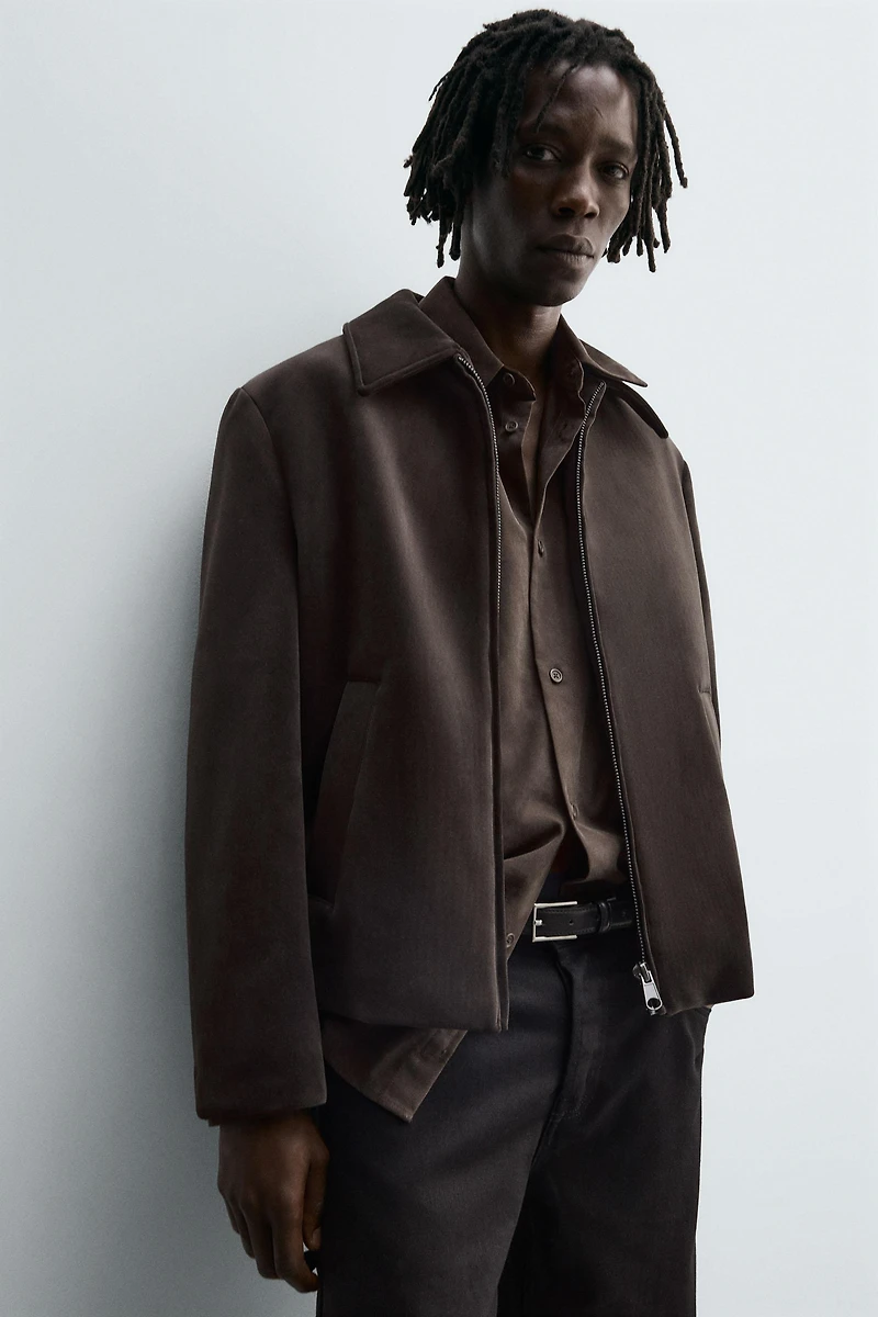 BLOUSON REGULAR FIT EN VELOURS