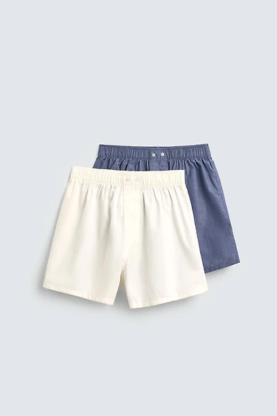 BOXER EN POPELINE COMBINÉ PACK 2