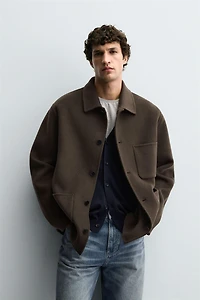 WOOL POCKET OVERSHIRT