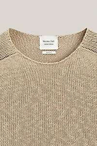 Textured short sleeve linen blend sweater - LIMITED EDITION