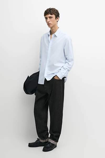 100% cotton regular fit striped shirt