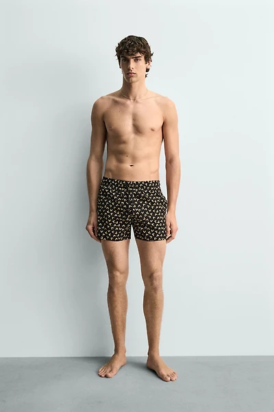 GEOMETRIC PRINT SHORT SWIMSUIT