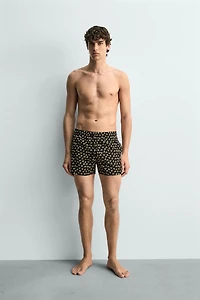 GEOMETRIC PRINT SHORT SWIMSUIT