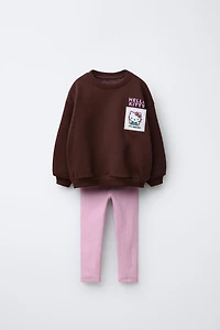 HELLO KITTY © SANRIO RIBBED SWEATSHIRT AND LEGGING SET