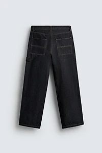 BAGGY FIT CARPENTER JEANS WITH TOPSTITCHING