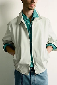 BLOUSON REGULAR FIT EN COTON LAVÉ
