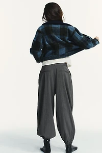 PINSTRIPE PLEATED JOGGER PANTS