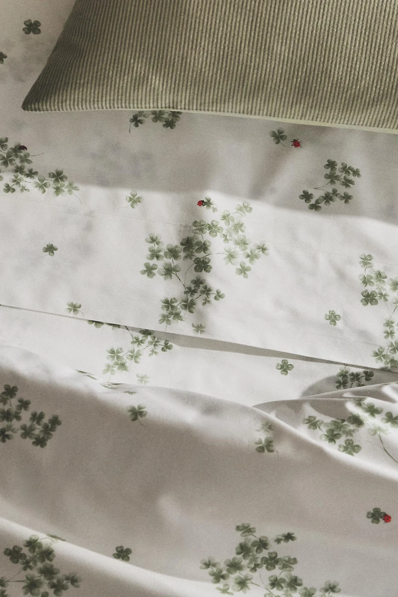 CLOVER AND LADYBUG COTTON FLAT SHEET