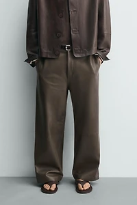 LEATHER BALLOON FIT PANTS