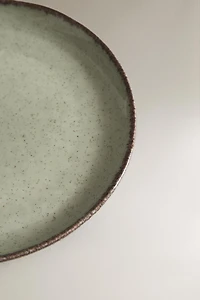 PORCELAIN SIDE PLATE WITH ANTIQUE FINISH RIM