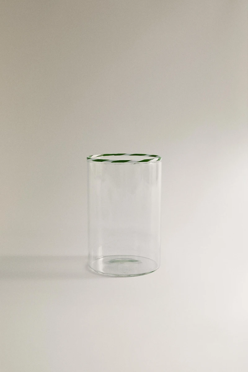 BOROSILICATE GLASS TUMBLER CANDY CANE CHRISTMAS