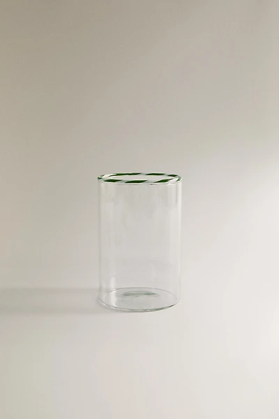 BOROSILICATE GLASS TUMBLER CANDY CANE CHRISTMAS