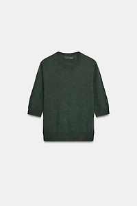 SHORT SLEEVE WOOL SWEATER