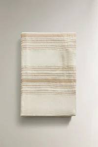 EXTRA-LARGE STRIPED LINEN BLANKET