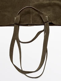 leather and split maxi shopper bag