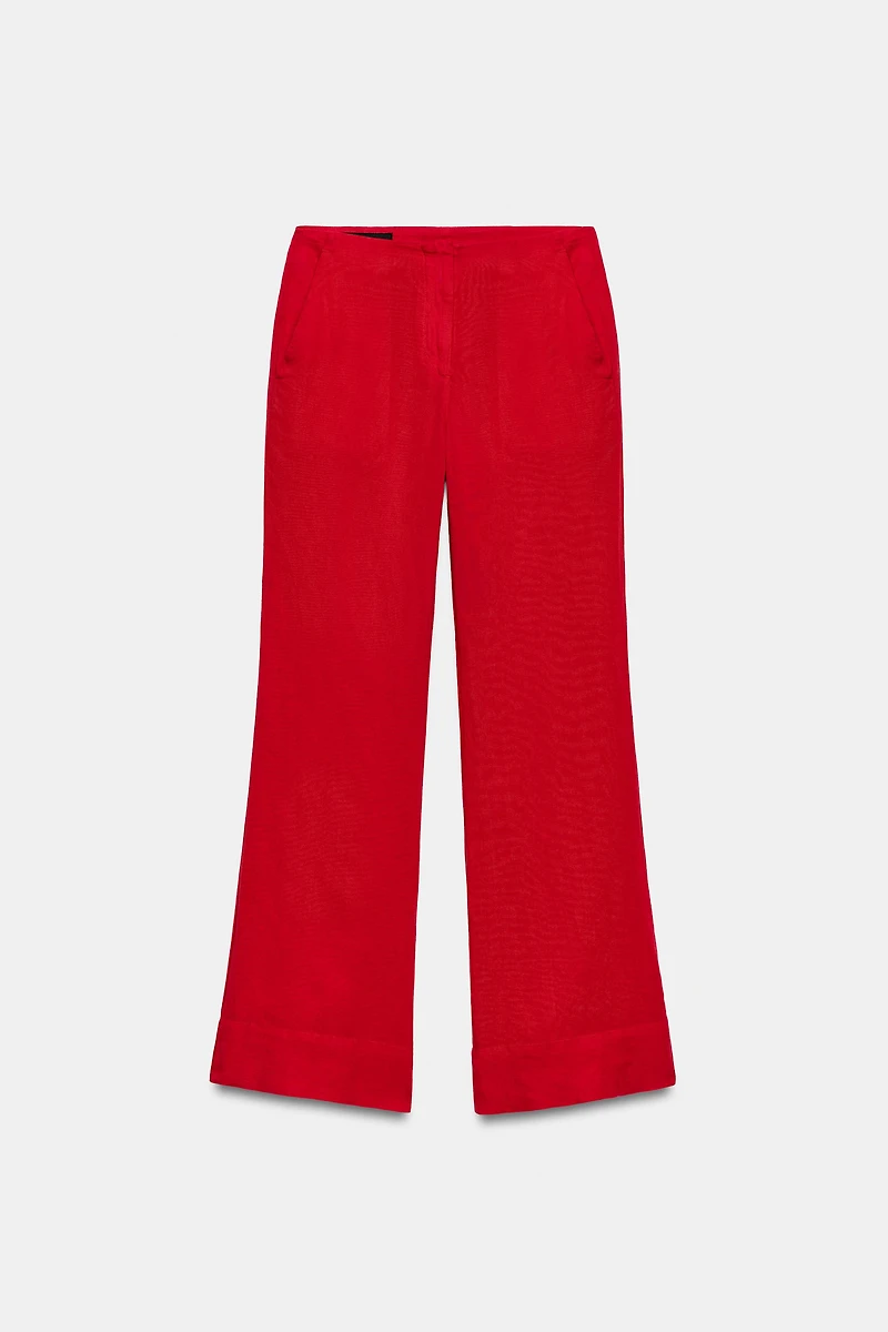 STRAIGHT LEG LINEN PANTS