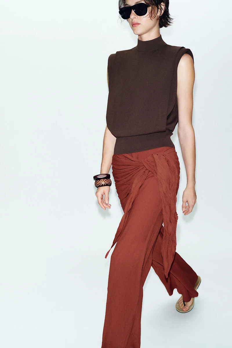 WIDE LEG SCARF PANTS