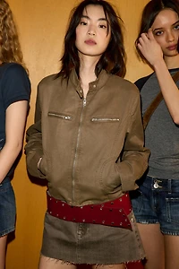 WASHED EFFECT STUDDED JACKET
