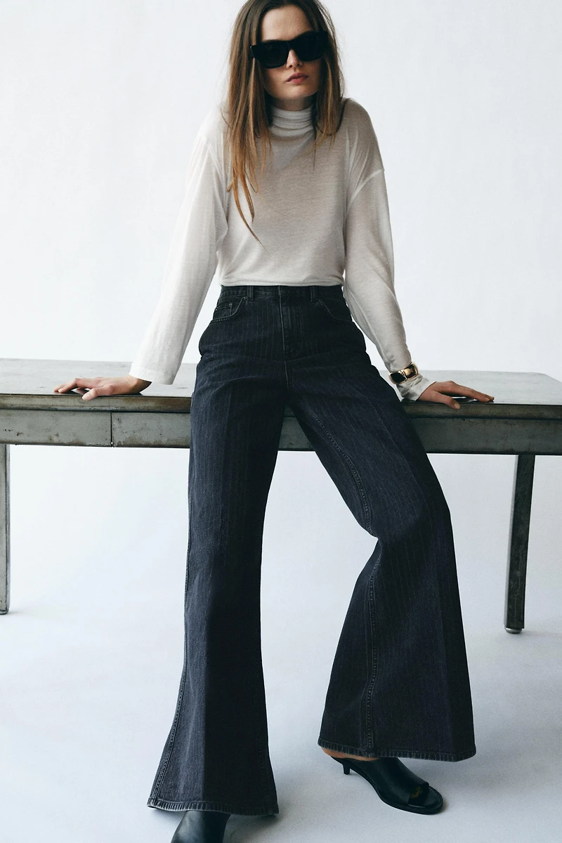JEANS ZW COLLECTION FLARE RAYURES TAILLE HAUTE