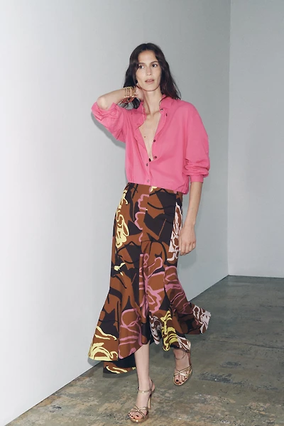 ZW COLLECTION PRINTED ASYMMETRIC SKIRT
