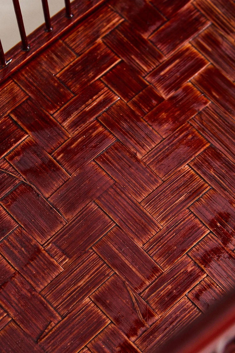 CORBEILLE BAMBOU LAQUÉ ANSE