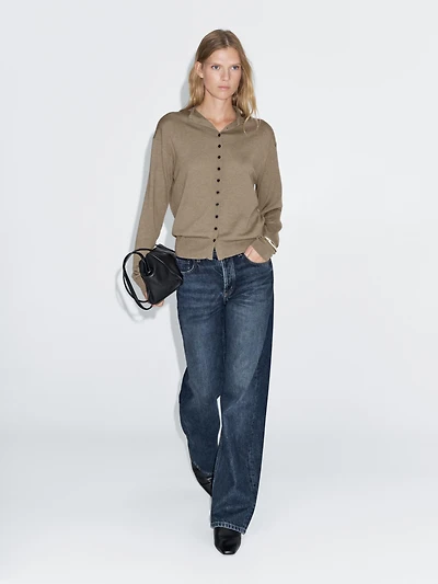 Cardigan à col montant