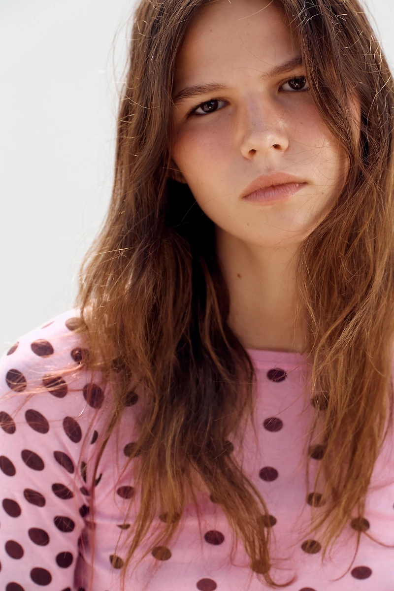 SUPIMA® LONG SLEEVE POLKA DOT T-SHIRT