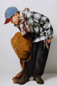 PLAID OVERSHIRT WITH LABEL