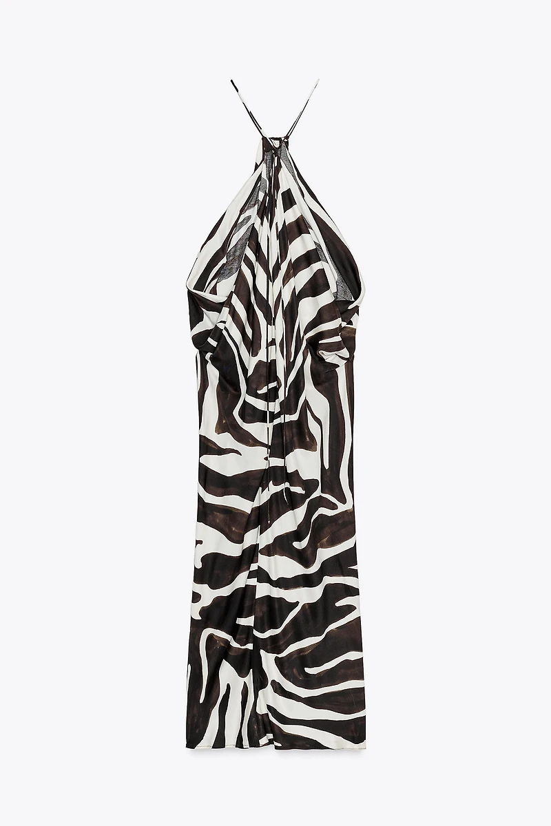 ANIMAL PRINT HALTER DRESS ZW COLLECTION