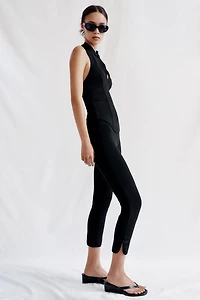 PANTALON CAPRI À PATTES DE BOUTONNAGE