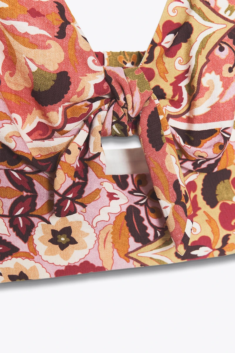 KNOTTED PRINTED RUSTIC TOP