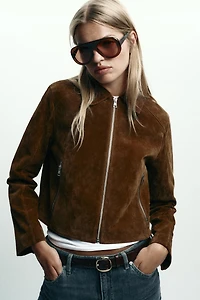 100% LEATHER SHORT JACKET