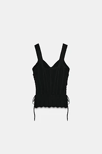 TOP STYLE CORSET EN MAILLE À CORDONS