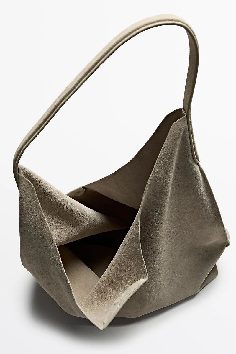 Maxi sac à bandoulière croûte de cuir