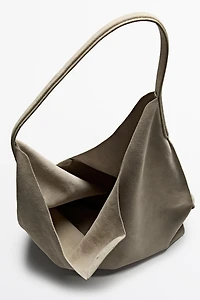 Maxi sac à bandoulière croûte de cuir